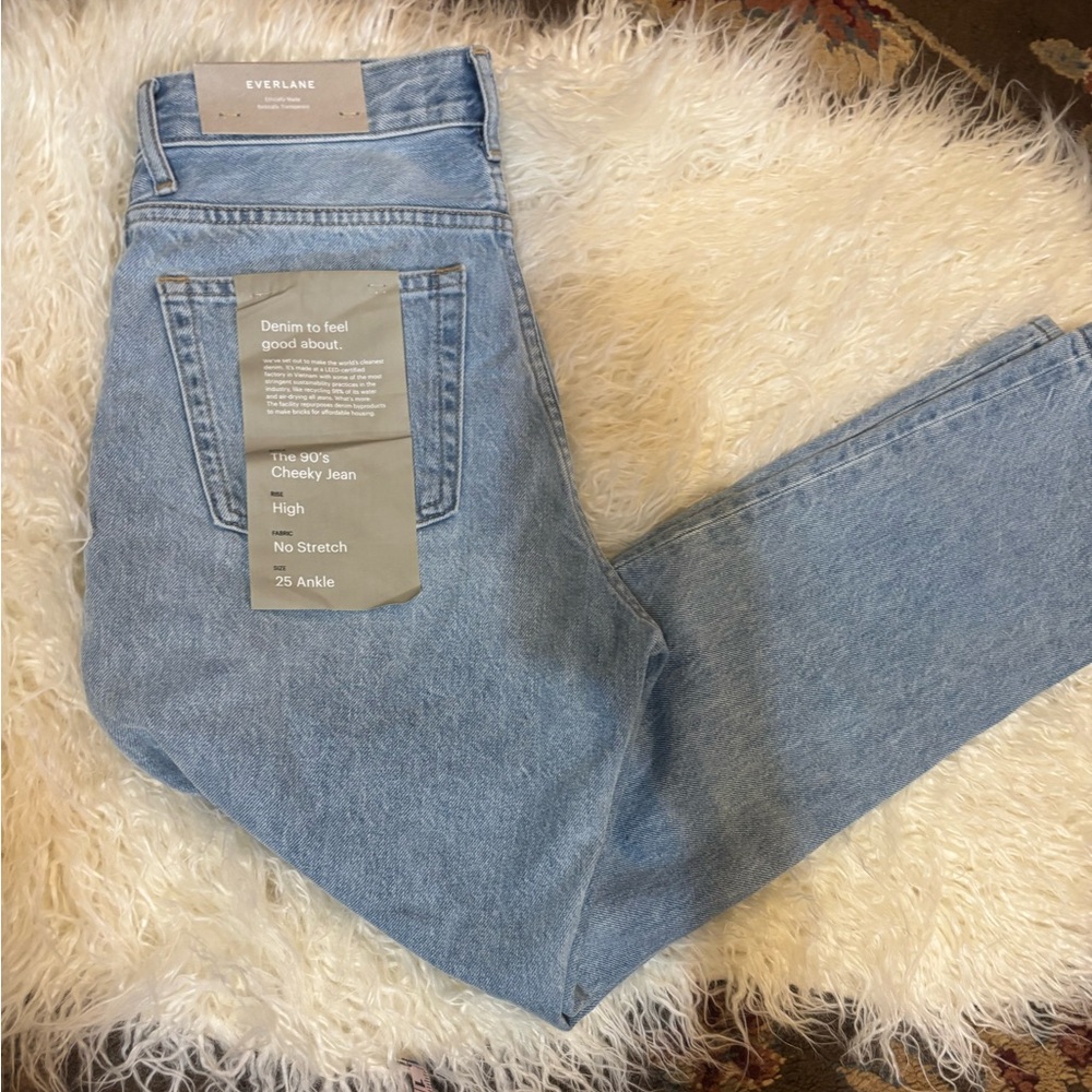 Everlane 90's Cheeky Jean in Vintage Sunbleached Blue size 25 ankle NWT